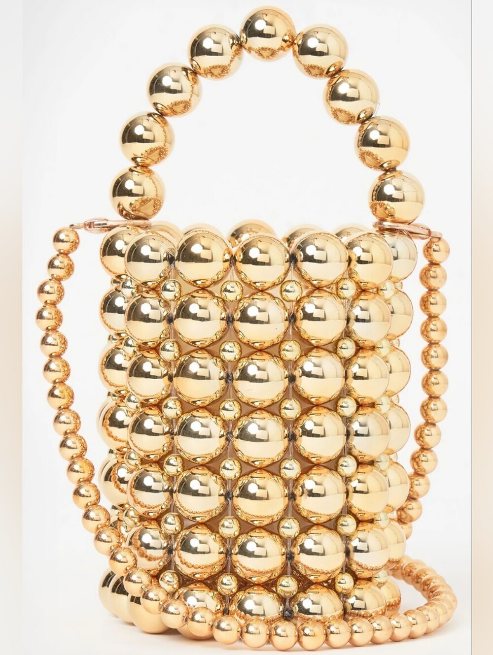Pearl Wedding Handbag Beaded Bridal Pearl Purse Pearl Evening Bag Gold
